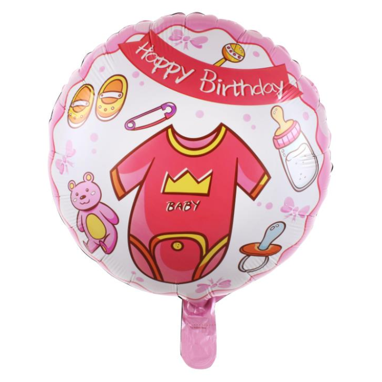 18 İNC YUVARLAK BABY PEMBE RENK FOLYO BALON