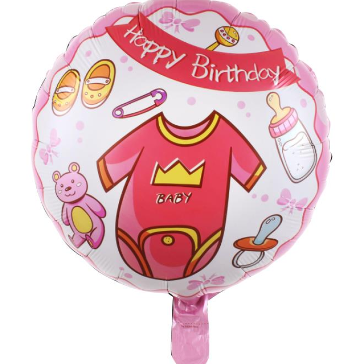 18 İNC YUVARLAK BABY PEMBE RENK FOLYO BALON
