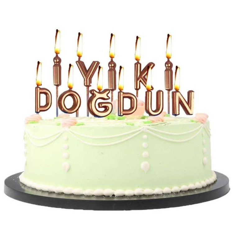 İYİKİ DOĞDUN ROSEGOLD MUM