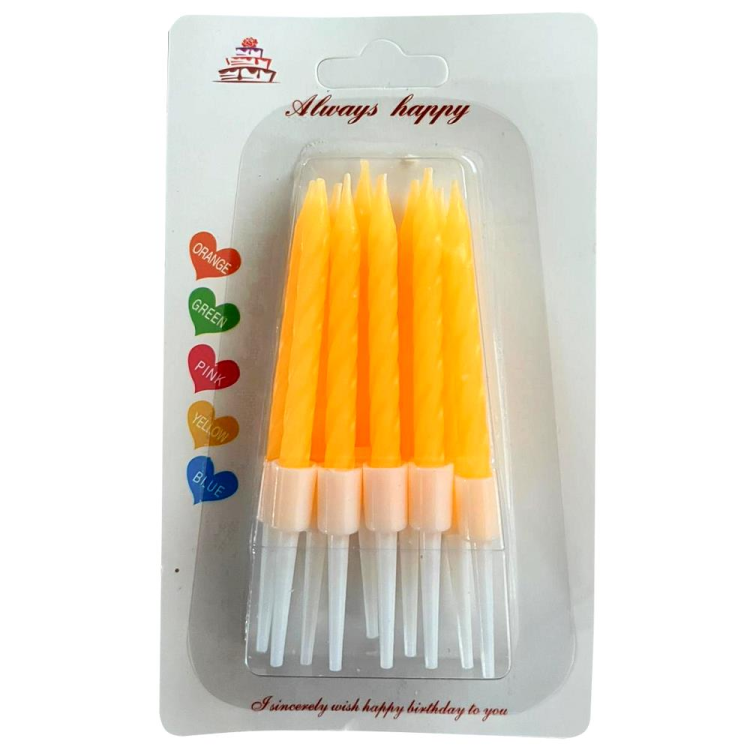 10 LU KÜÇÜK BURGULU TURUNCU MUM 7.5 CM 10 LU KÜÇÜK BURGULU TURUNCU MUM 7.5 CM