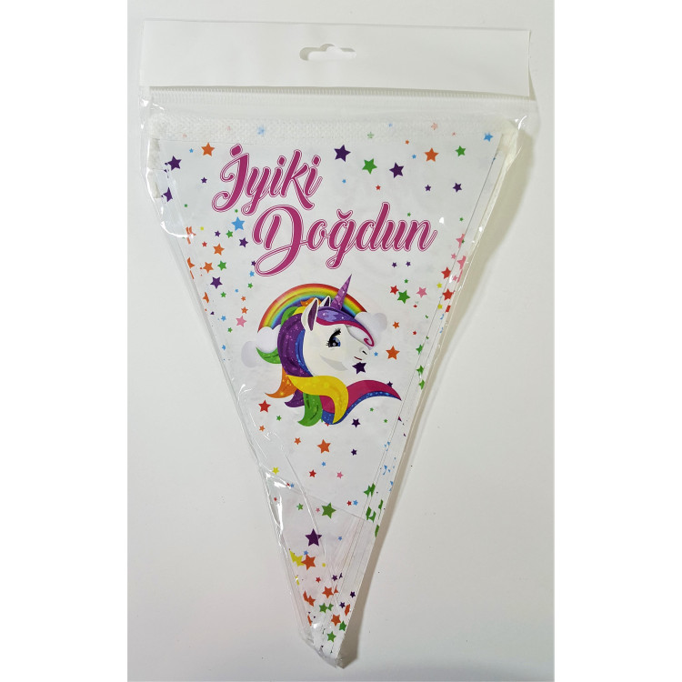 UNICORN İYİKİ DOĞDUN ÜÇGEN FLAMA