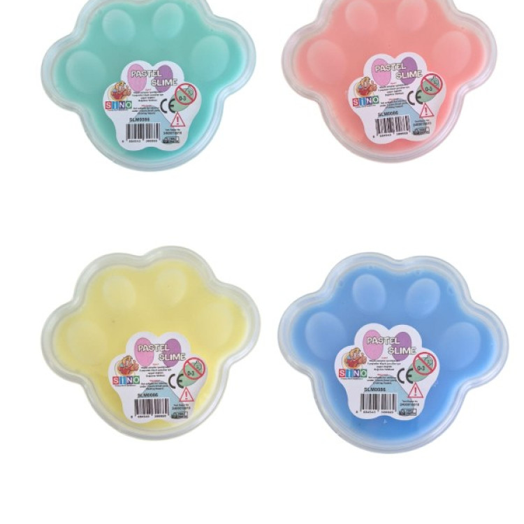 SİNO SLM-0086 PATİ KUTULU SLİME 140 GR.PASTEL 18Lİ *10