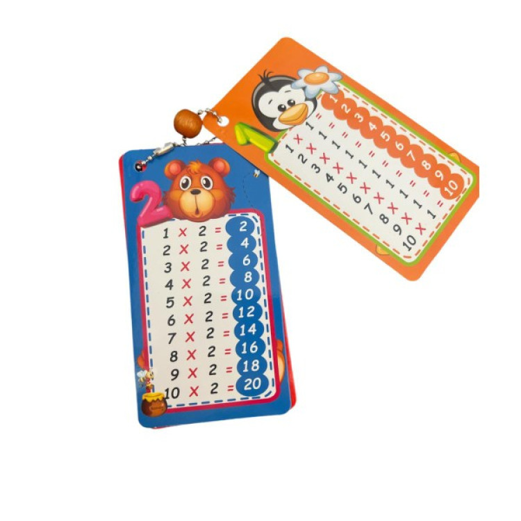 ODAK ZİNCİRLİ ÇARPIM TABLOSU KARTLARI 10LU