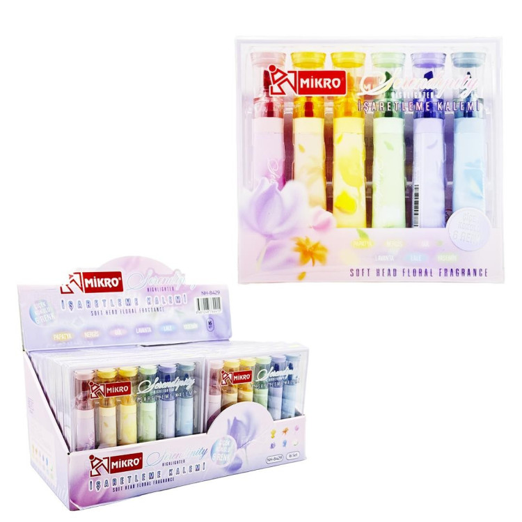 MİKRO NH-8429 HIGHLIGHTER FLORAL İŞARETLEME KALEMİ 14LÜ