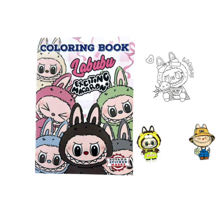 SİNGLE COLOR 17X24  LABUBU STİCKER DEFTER 12Lİ