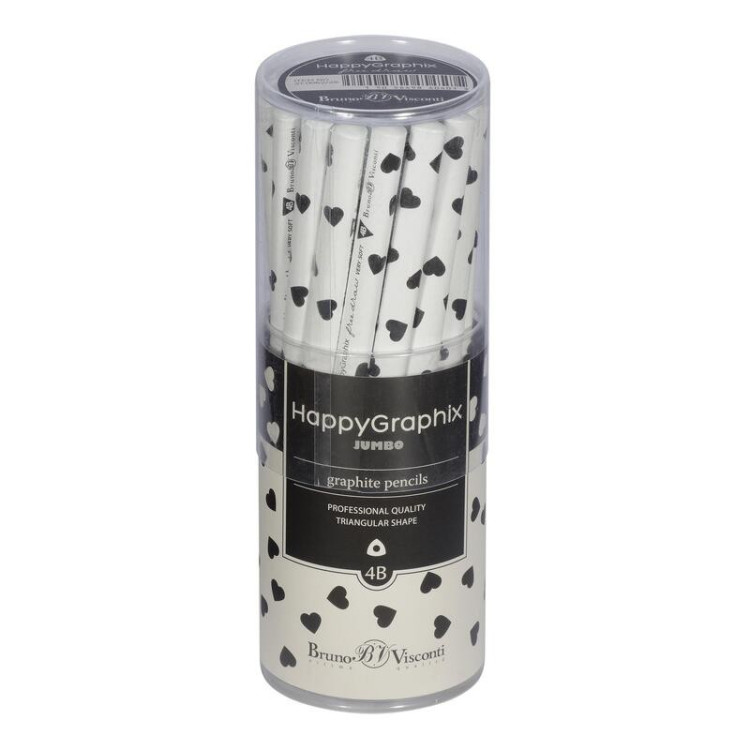 HAPPY GRAPHİX 21-0062-26 JUMBO KURŞUN KALEM  4B 3,5MM KARE 30LU PAKET
