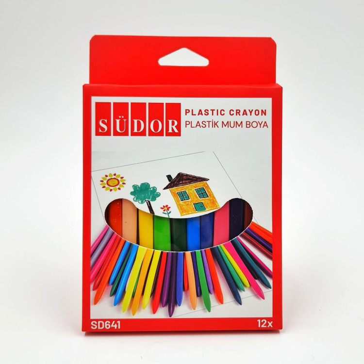 SÜDOR SD641 PLASTİK MUM BOYA 12 RENK