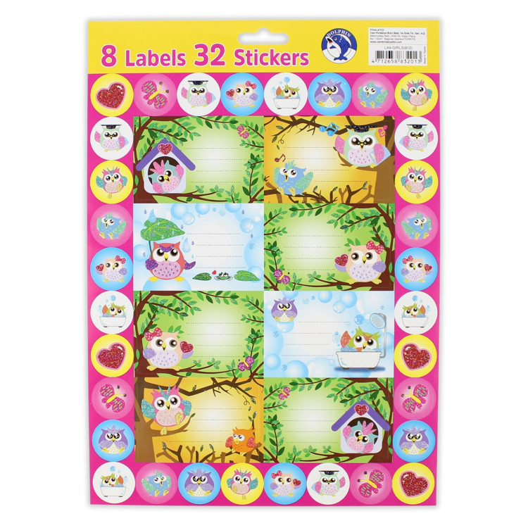 DOLPHIN LA4-GIRLS SİMLİ OKUL ETİKETİ 100LÜ