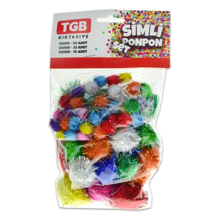 TGB-2816 3LÜ SET SİMLİ PONPON 12Lİ