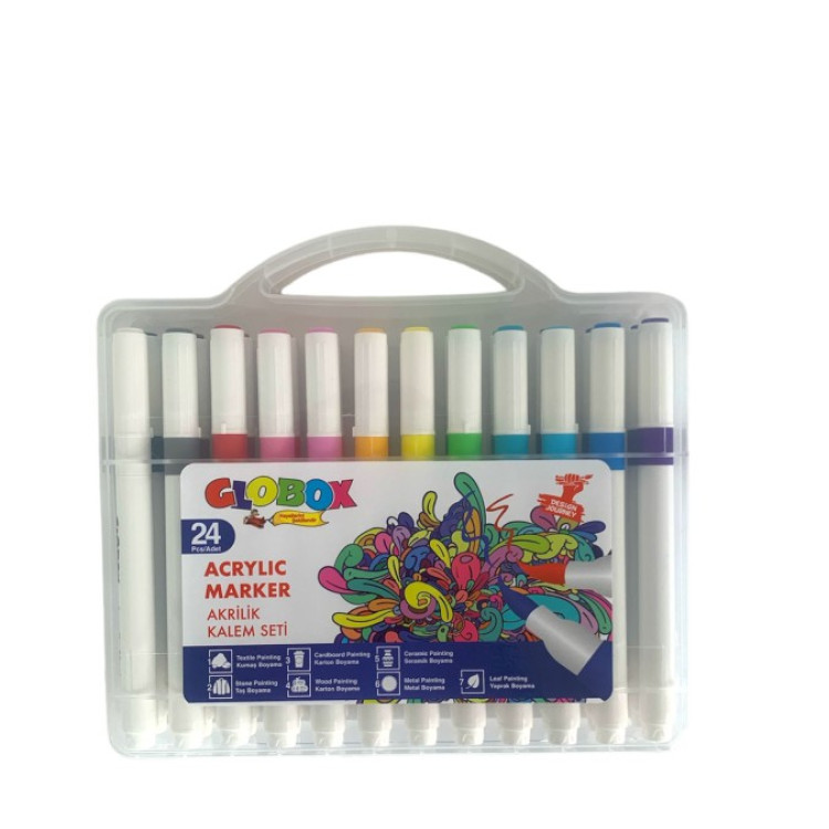 GLOBOX 3686 AKRİLİK KALEM SETİ 24LÜ *64
