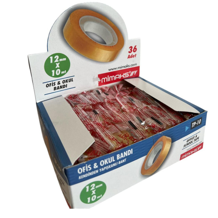 MİMAKS TP-10 OKUL BÜRO BANDI 12MMX10M 36LI*40