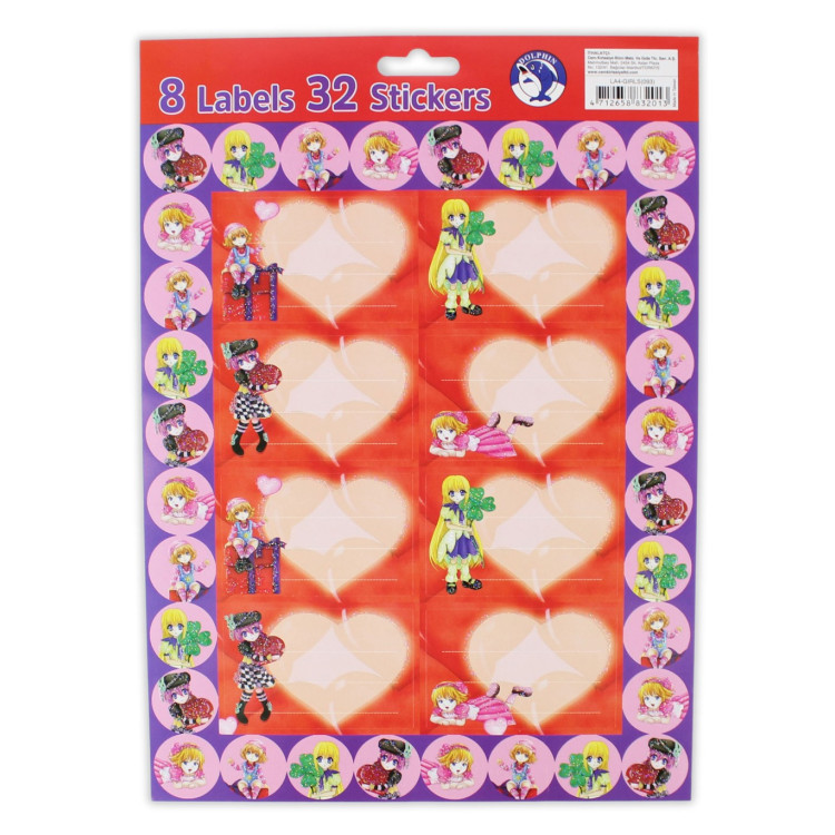 DOLPHIN LA4-GIRLS SİMLİ OKUL ETİKETİ 100LÜ