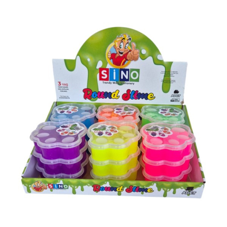 SİNO SLM-0085 PATİ KUTULU NEON SLİME 140 GR 18Lİ *10