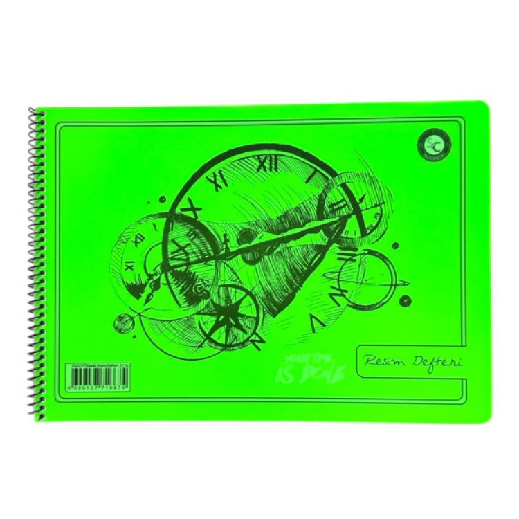 SİNGLE COLOR SPİRALLİ PP KAPAK RESİM DEFTERİ 25*35 *10
