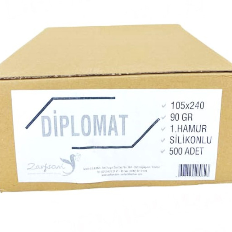 ZARFSAN DİPLOMAT ZARF 90GR SİLİKONLU500LÜ*10