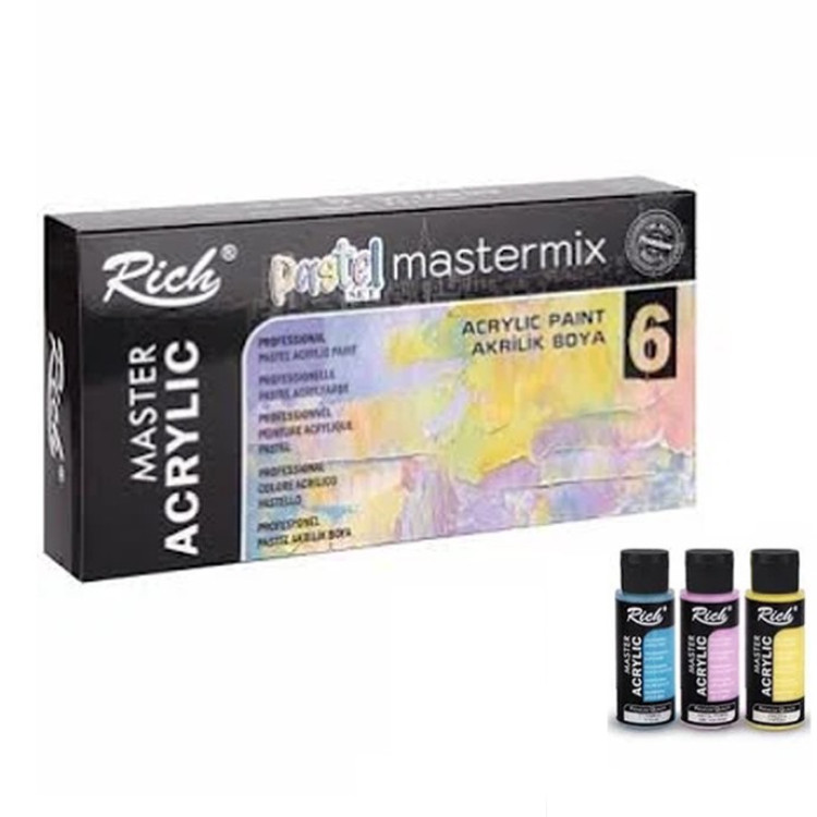 RİCH MASTERMİX 60 CC AKRİLİK BOYA PASTEL 6LI