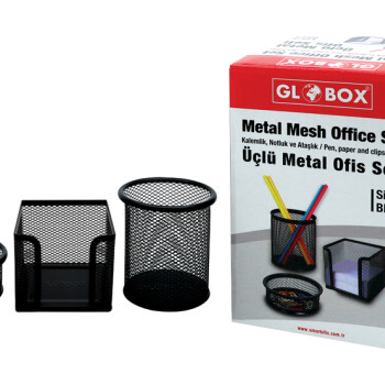 GLOBOX 6643 PERFORE KALEMLİK SET SİYAH *24 GLOBOX 6643 PERFORE KALEMLİK SET SİYAH *24
