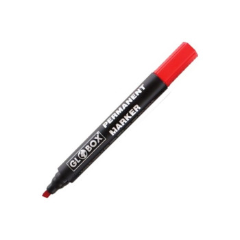 GLOBOX 6921 KESİK UÇ KIRMIZI PERMANENT MARKER 12'Lİ