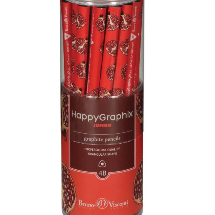 HAPPY GRAPHİX 21-0062-04 JUMBO KURŞUN KALEM  4B 3,5MM FRUİTY 30LU