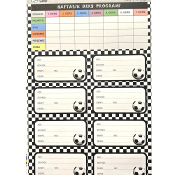 SİNGLE COLOR BEŞİKTAŞ DERS PROGRAMLI 3'LÜ OKUL ETİKETİ 50'Lİ *24 SİNGLE COLOR BEŞİKTAŞ DERS PROGRAMLI 3'LÜ OKUL ETİKETİ 50'Lİ *24