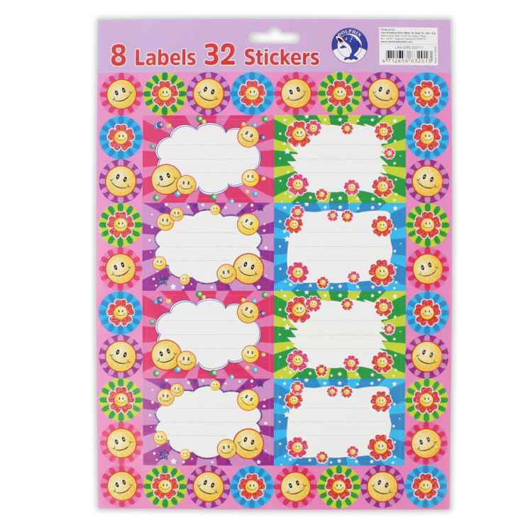 DOLPHIN LA4-GIRLS SİMLİ OKUL ETİKETİ 100LÜ