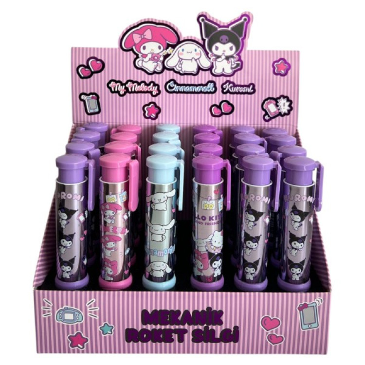 TMN 612315 KUROMİ&MYMELODY&CIN NOMARAL  MEKANİK ROKET SİLGİ 24LÜ*576