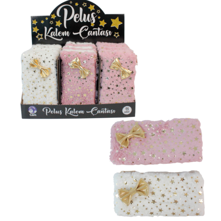 DOLPHIN PC-630 PELUŞ KALEM ÇANTASI YALDIZLI 18Lİ