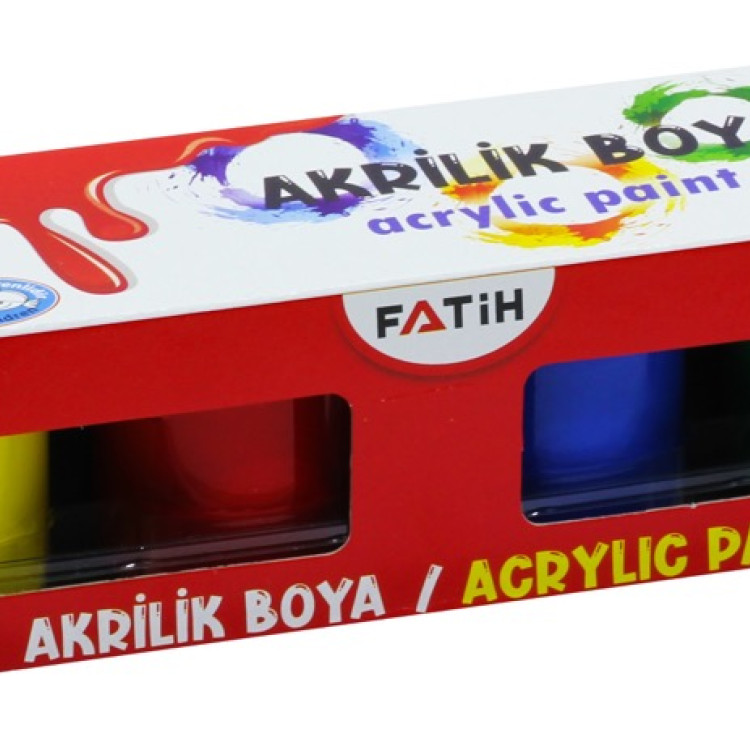 FATİH 55500 6 RENK AKRİLİK BOYA 25 ML *60
