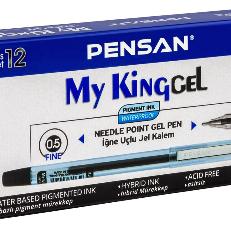 PENSAN 6405 MY-KİNG JEL KALEM METAL KLİPS SİYAH 12Lİ *144