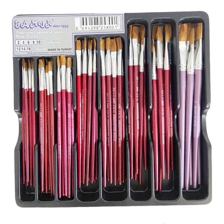 SAMUR YAĞLI BOYA FIRÇA SETİ 78Lİ
