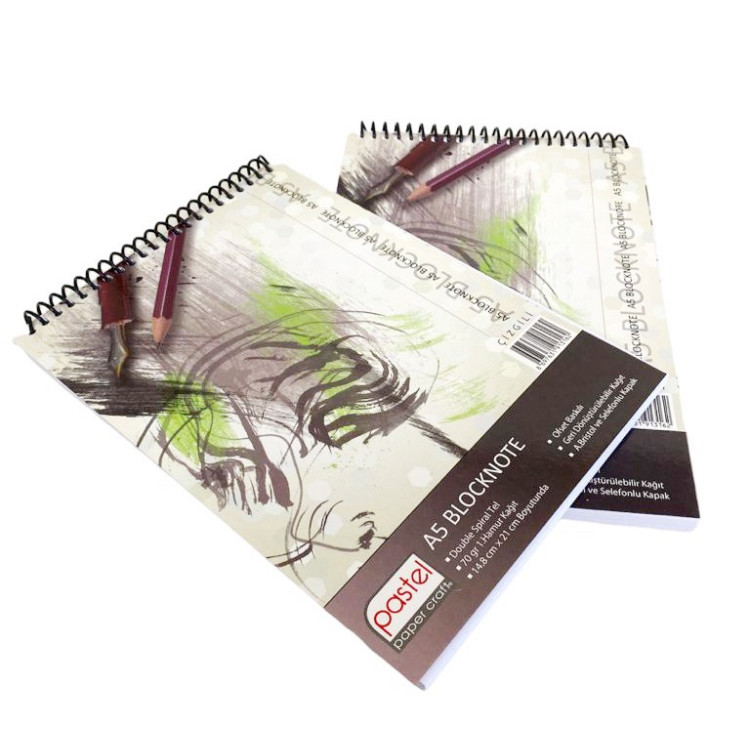 PASTEL A5 SPİRALLİ KARTON BLOKNOT ÇİZGİLİ 6LI*16 $