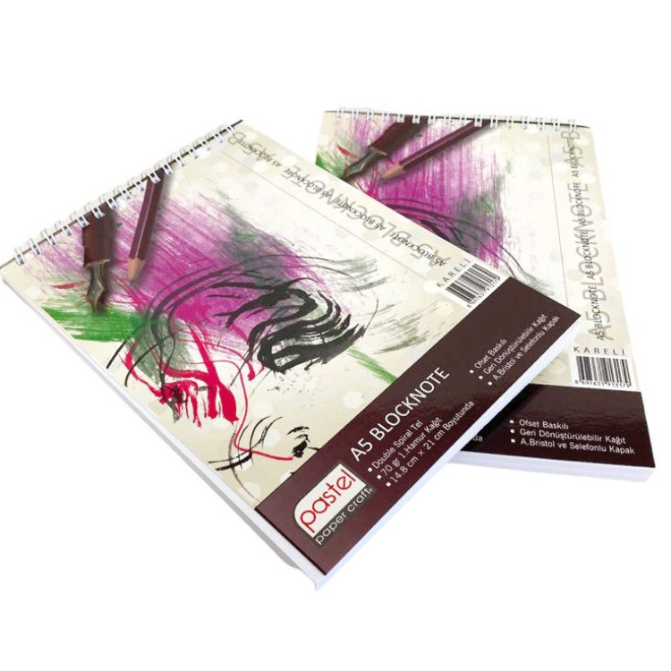 PASTEL A5 SPİRALLİ KARTON BLOKNOT KARELİ 6Lİ *16 $