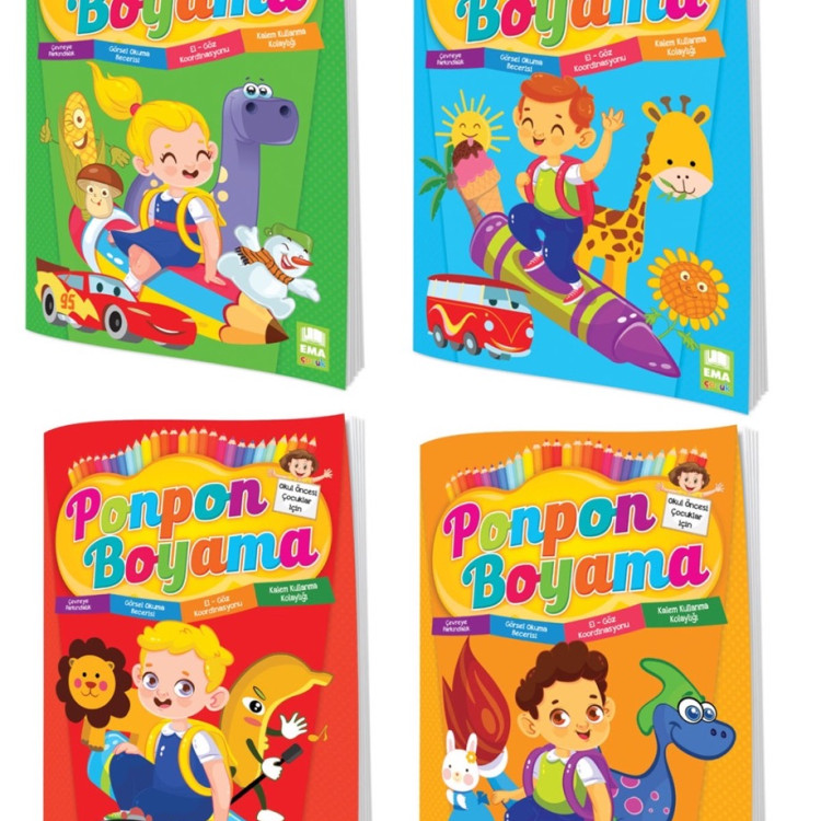 EMA PONPON (4 ÇEŞİT) BOYAMA KİTABI *40