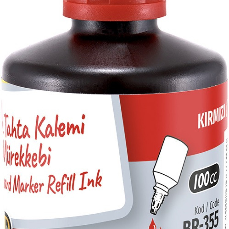 BRONS BR-355 TAHTA KALEMİ MÜREKKEBİ KIRMIZI 100CC 6LI *24