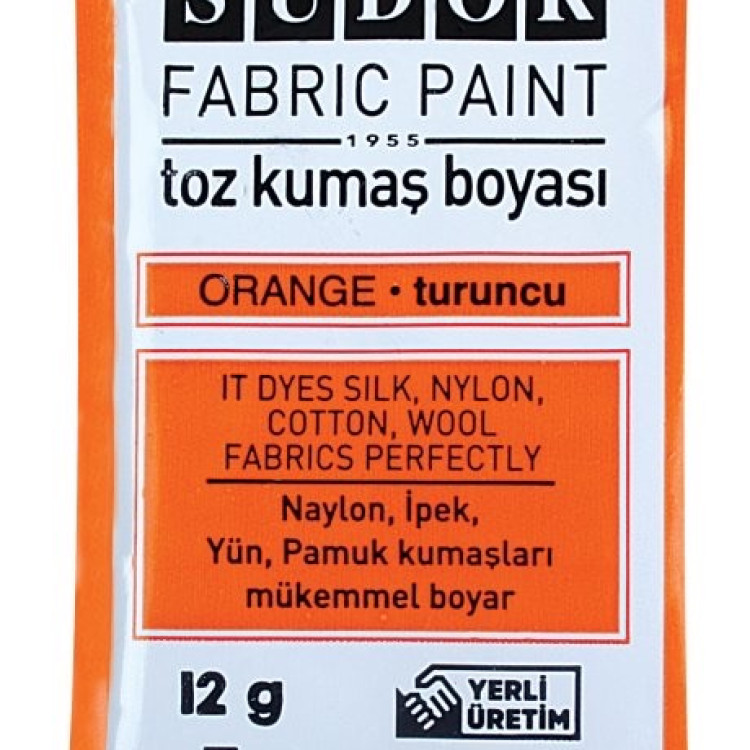 SÜDOR KB02 TOZ KUMAŞ BOYASI 12Lİ TURUNCU