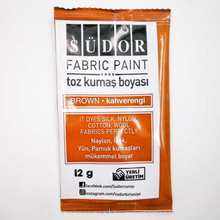 SÜDOR KB08 TOZ KUMAŞ BOYASI 12Lİ KAHVERENGİ