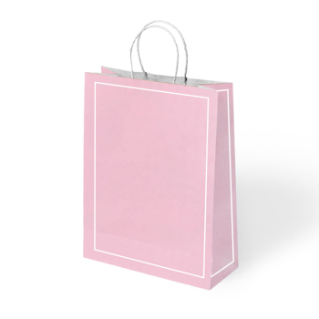 25x12x31 Büküm Saplı Poşet -Makaron Pembe- 25x12x31 Büküm Saplı Poşet -Makaron Pembe-
