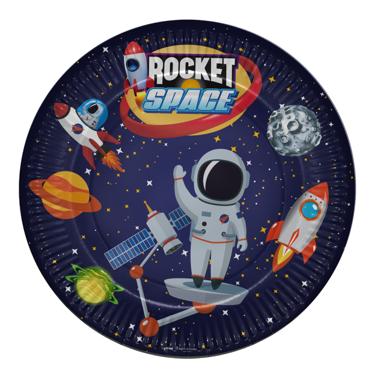 Karton Tabak 23cm 8li -Rocket Space- Karton Tabak 23cm 8li -Rocket Space-