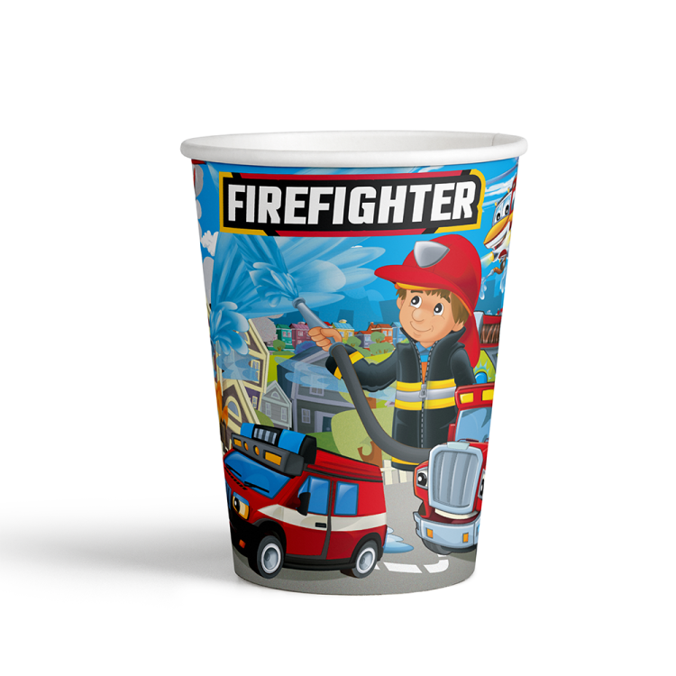 Karton Bardak 8oz 8li -Firefighters - Karton Bardak 8oz 8li -Firefighters -