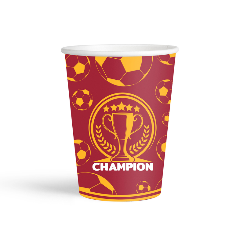 Karton Bardak 8oz 8li -Champion Sarı Kırmızı- Karton Bardak 8oz 8li -Champion Sarı Kırmızı-