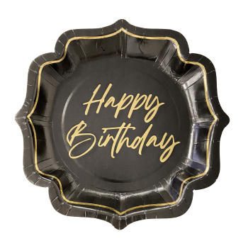 Karton Tabak Yaldızlı 23cm 8li -Luxury- Karton Tabak Yaldızlı 23cm 8li -Luxury-