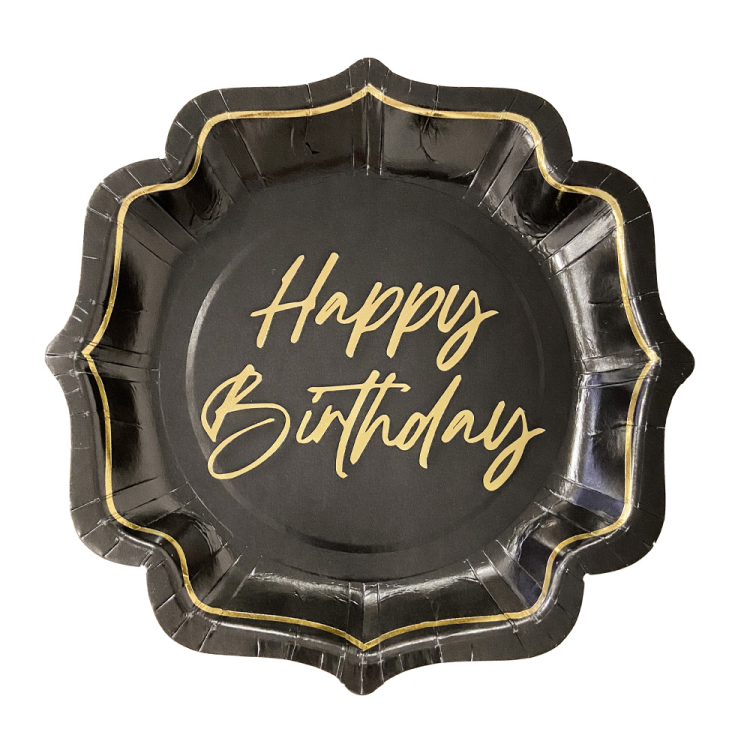 Karton Tabak Yaldızlı 23cm 8li -Luxury-