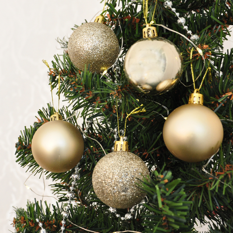 5cm Yılbaşı Ağaç Süsü 10lu -Altın-