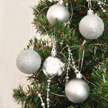 5cm Yılbaşı Ağaç Süsü 10lu -Gümüş-- 5cm Yılbaşı Ağaç Süsü 10lu -Gümüş--