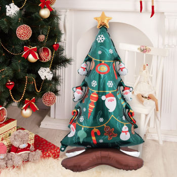 Yılbaşı Folyo Balon -Ayaklı Çam Ağacı- Yılbaşı Folyo Balon -Ayaklı Çam Ağacı-