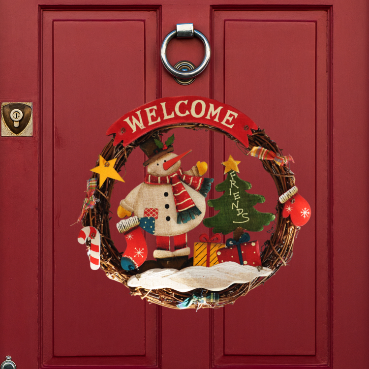 Dekoratif Yılbaşı Kapı Süsü -Kardan Adam- Dekoratif Yılbaşı Kapı Süsü -Kardan Adam-