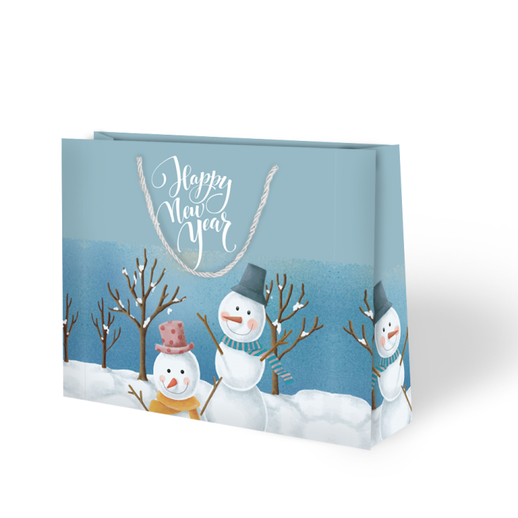 42x38x12 Yılbaşı Karton Çanta 10lu -Kardan Adam- 42x38x12 Yılbaşı Karton Çanta 10lu -Kardan Adam-