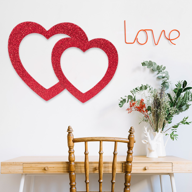 Strafor Dekor Süs Çiftli Kalp Strafor Dekor Süs Çiftli Kalp