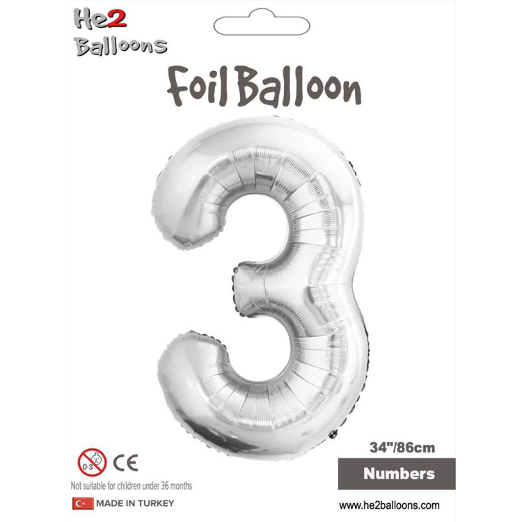 34 Rakam Folyo Balon Gümüş -3- 34 Rakam Folyo Balon Gümüş -3-
