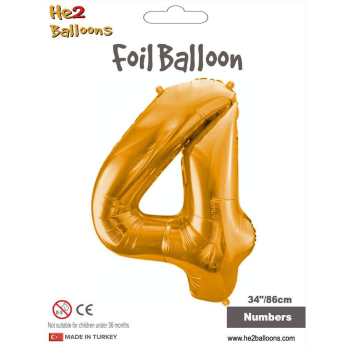 34" Rakam Folyo Balon Altın -4- 34" Rakam Folyo Balon Altın -4-